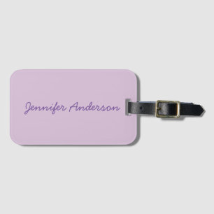 Kalligrafie Pastel Thistle Roze Gepersonaliseerd Bagagelabel