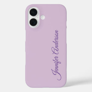Kalligrafie Pastel Thistle Roze Gepersonaliseerde  iPhone 16 Hoesje