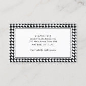 Kalligrafie Pen Nib Logo met Houndstooth Pattern Visitekaartje (Achterkant)