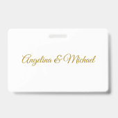 Kalligrafie Professioneel Elegant Gouden Kleur Badge (Achterkant)