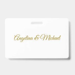 Kalligrafie Professioneel Elegant Gouden Kleur Badge