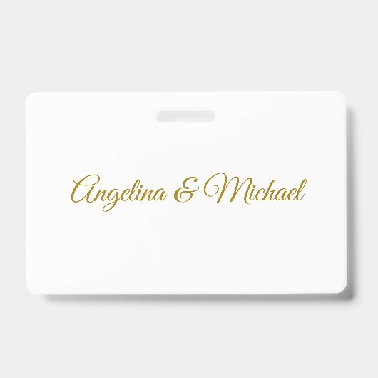 Kalligrafie Professioneel Elegant Gouden Kleur Badge (Voorzijde)