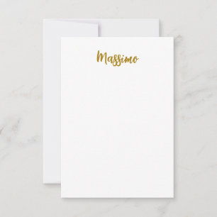 Kalligrafie Professioneel Elegant Gouden Kleur Notitiekaartje