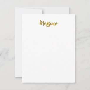 Kalligrafie Professioneel Elegant Gouden Kleur Notitiekaartje