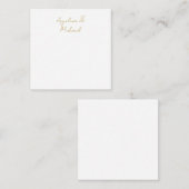 Kalligrafie professioneel elegant goudkleurig notitiekaartje (Voorkant / Achterkant)