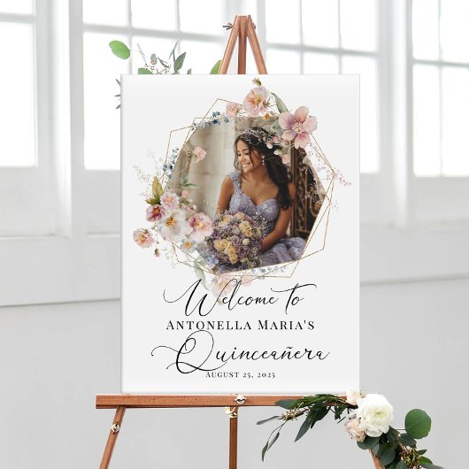 Kalligrafie Quinceanera foto welkom Poster