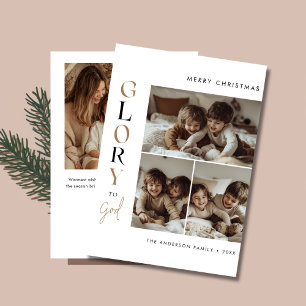 Kalligrafie Religieuze Kerst Glorie aan God Foto Feestdagenkaart