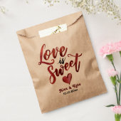 Kalligrafie Rode liefde is zoete bruiloft Bedankzakje (Gezegeld)