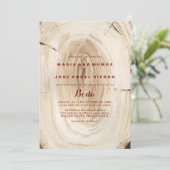 Kalligrafie rustieke spaanse bruiloft kaart (Staand voorkant)