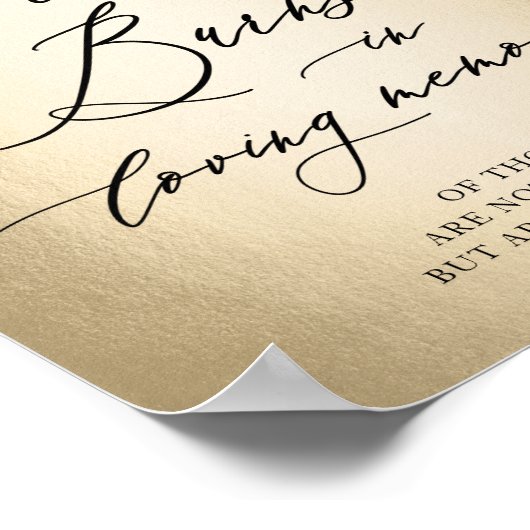 Kalligrafie Schrift In Lieve Herinnering Trouw Tek Poster (Hoek)