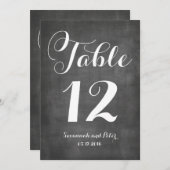 Kalligrafie Schrift Monogram Trouwtafel Nummers Kaart (Voorkant / Achterkant)