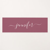 Kalligrafie Schriftnaam Rose Goud Elegante Fitness Yogamat (Voorkant (horizontaal))