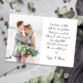 Kalligrafie Script 2 foto bruiloft Bedankkaart