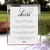 Kalligrafie Script Bar Menu Proost Trouwbord Poster
