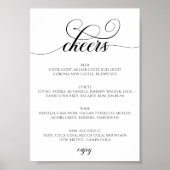 Kalligrafie Script Bar Menu Proost Trouwbord Poster (Voorkant)
