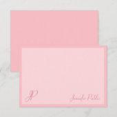 Kalligrafie Script Blush Pink Monogram Sjabloon (Voorkant / Achterkant)