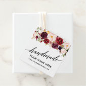 Kalligrafie Script Bourgondië Floral Handmade Bedankjes Labels (In situ)