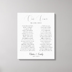 Kalligrafie Script bruiloft geloften Canvas Print