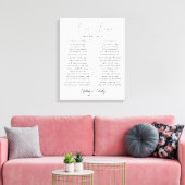 Kalligrafie Script bruiloft geloften Canvas Print (Insitu (Woonkamer))