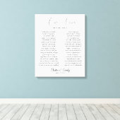 Kalligrafie Script bruiloft geloften Canvas Print (Insitu (Houten vloer))