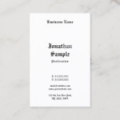 Kalligrafie Script Classic Zwart Wit Retro Look Visitekaartje (Achterkant)