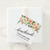 Kalligrafie Script Coral Floral Handmade Bedankjes Labels (In situ)