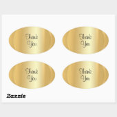 Kalligrafie Script Dank u Faux Gold Elegant Ovale Sticker (Vel)