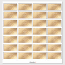 Kalligrafie Script DIY Gast Adres Faux Gold Sticker