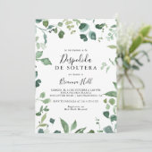 Kalligrafie Script Foliage Spaans Vrijgezellenfees Kaart (Staand voorkant)