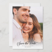 Kalligrafie Script Foto Bruiloft Save The Date (Voorkant)