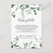 Kalligrafie Script gebladerte bruiloft wens goed Informatiekaartje (Voorkant)