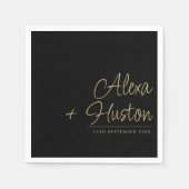 Kalligrafie Script gepersonaliseerde bruiloft repe Servet (Voorkant)