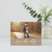 Kalligrafie Script Kraft Sla de datumfoto op Briefkaart (Staand voorkant)