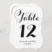 Kalligrafie Script Monogram Tafelkaarten voor de B Kaart (Voorkant / Achterkant)