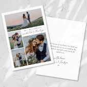 Kalligrafie Script Multi Photo Wedding Bedankkaart