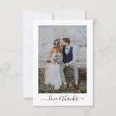 Kalligrafie Script Multi Photo Wedding Bedankkaart (Voorkant)