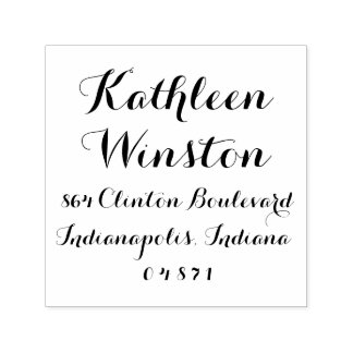 Kalligrafie Script Return Address Stamp Zelfinktende Stempel
