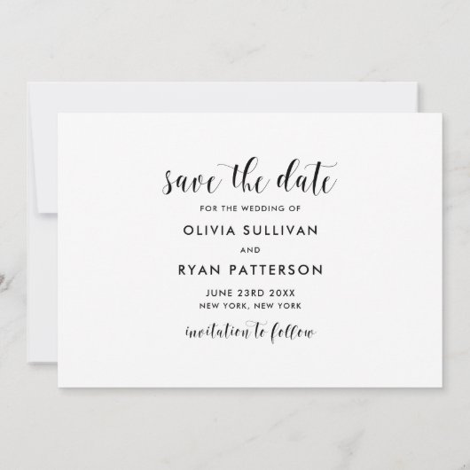 Kalligrafie Script | Save the Date Aankondiging II (Achterkant)