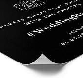 Kalligrafie Script Share De liefde bruiloft hashta Poster (Hoek)