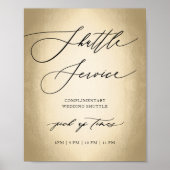 Kalligrafie-script shuttle Service Weddenschap Poster (Voorkant)