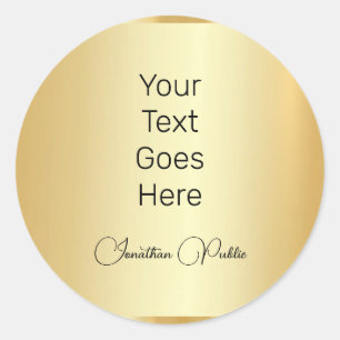 Kalligrafie Script Sjabloon Faux Gold Klant Ronde Sticker