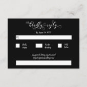 Kalligrafie Script Traditionele Zwarte Bruiloft RS Informatiekaartje (Voorkant)