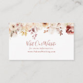 Kalligrafie sierlijke bloemenbruiloft website informatiekaartje (Voorkant)