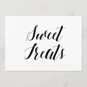 Kalligrafie Stijl "Sweet Treats" Trouwbord Kaart
