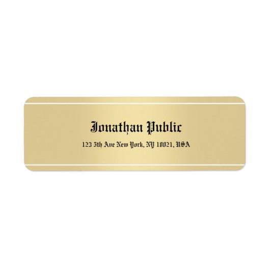 kalligrafie Tekst Gouden Sjabloon Classic Etiket (Voorkant)
