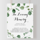 Kalligrafie Ter Lieve Herinnering Eucalyptus Bord Poster