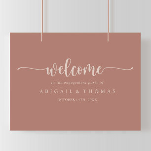 Kalligrafie Terracotta Verloving Feest Welkom Poster