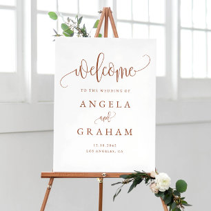  kalligrafie Terracotta Wedding Welkom Poster
