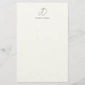 Kalligrafie trendy klassiek monogram briefpapier (Voorkant)
