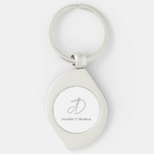 Kalligrafie trendy klassiek monogram sleutelhanger